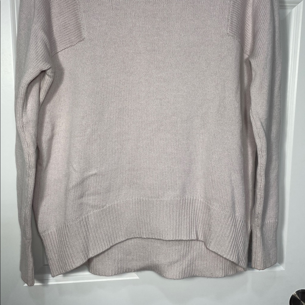 Athleta Bedford Turtleneck Sweater Size XS Wool Cashmere High Low Mock Neck Pink - Picture 6 of 14